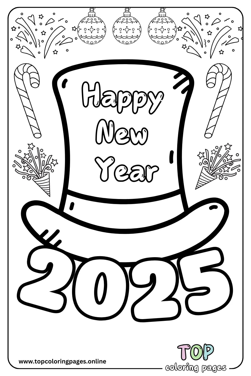 2025 New Year Coloring Page