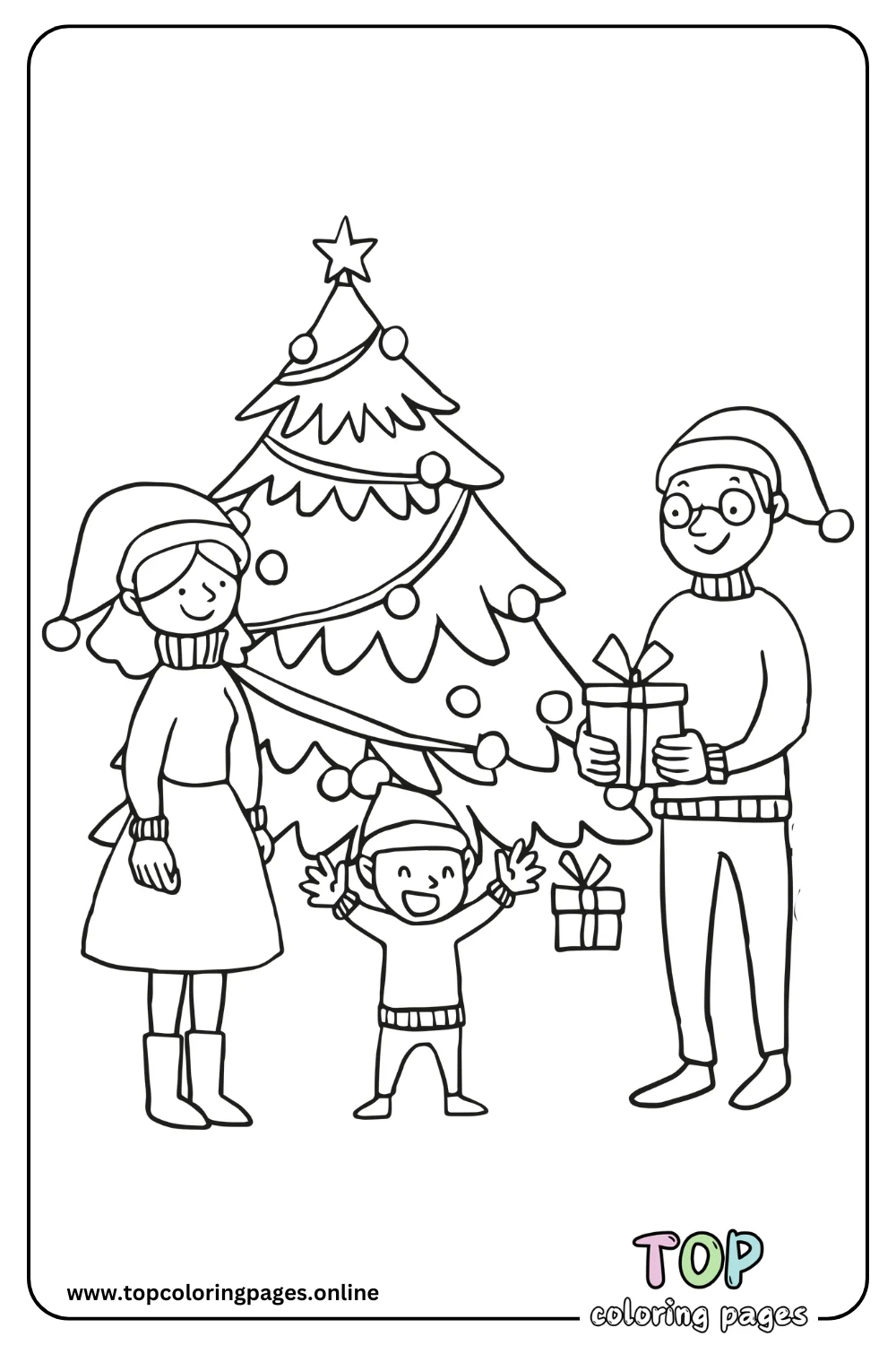 Christmas Tree with Decorations coloring page