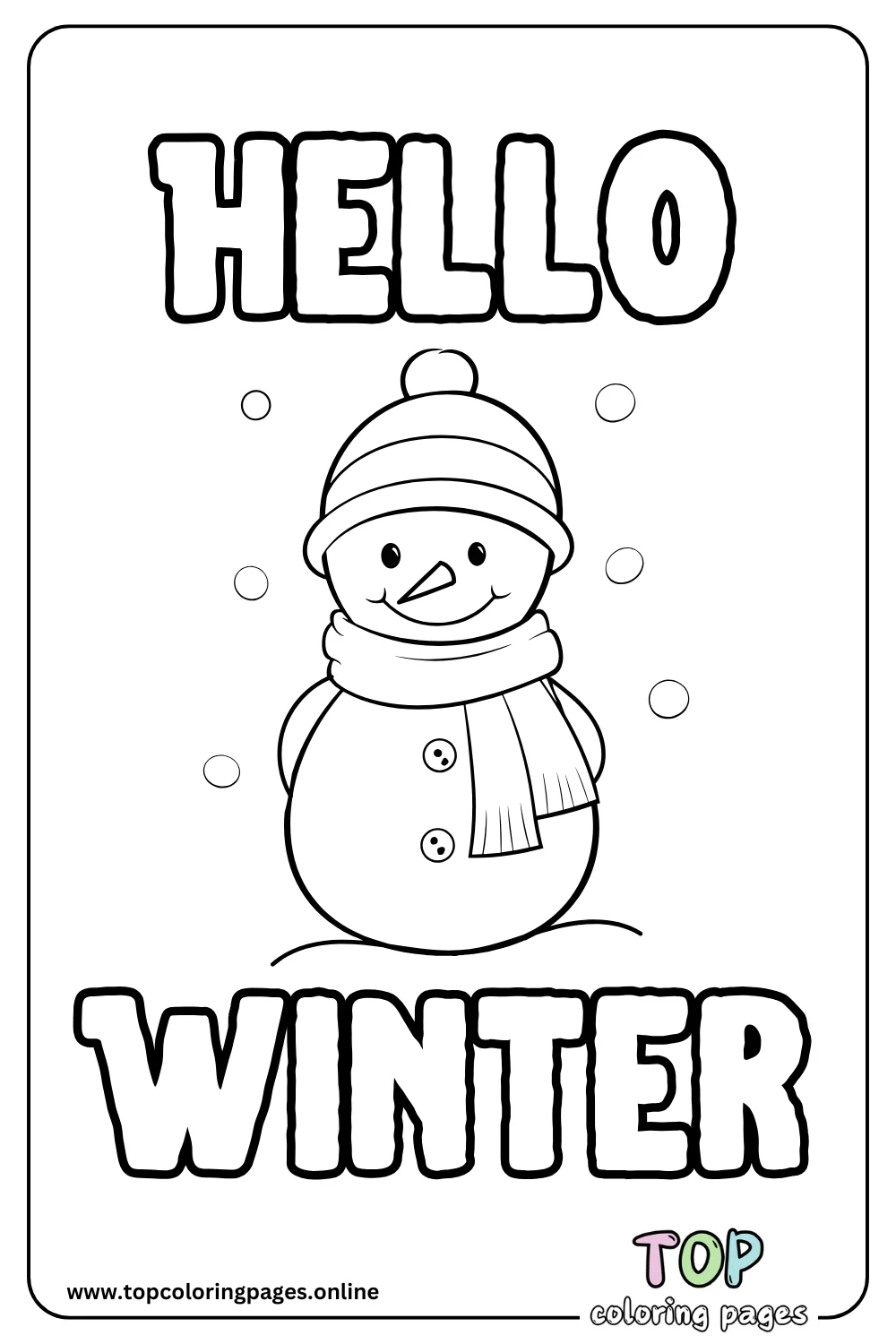 Hello Winter Coloring Page