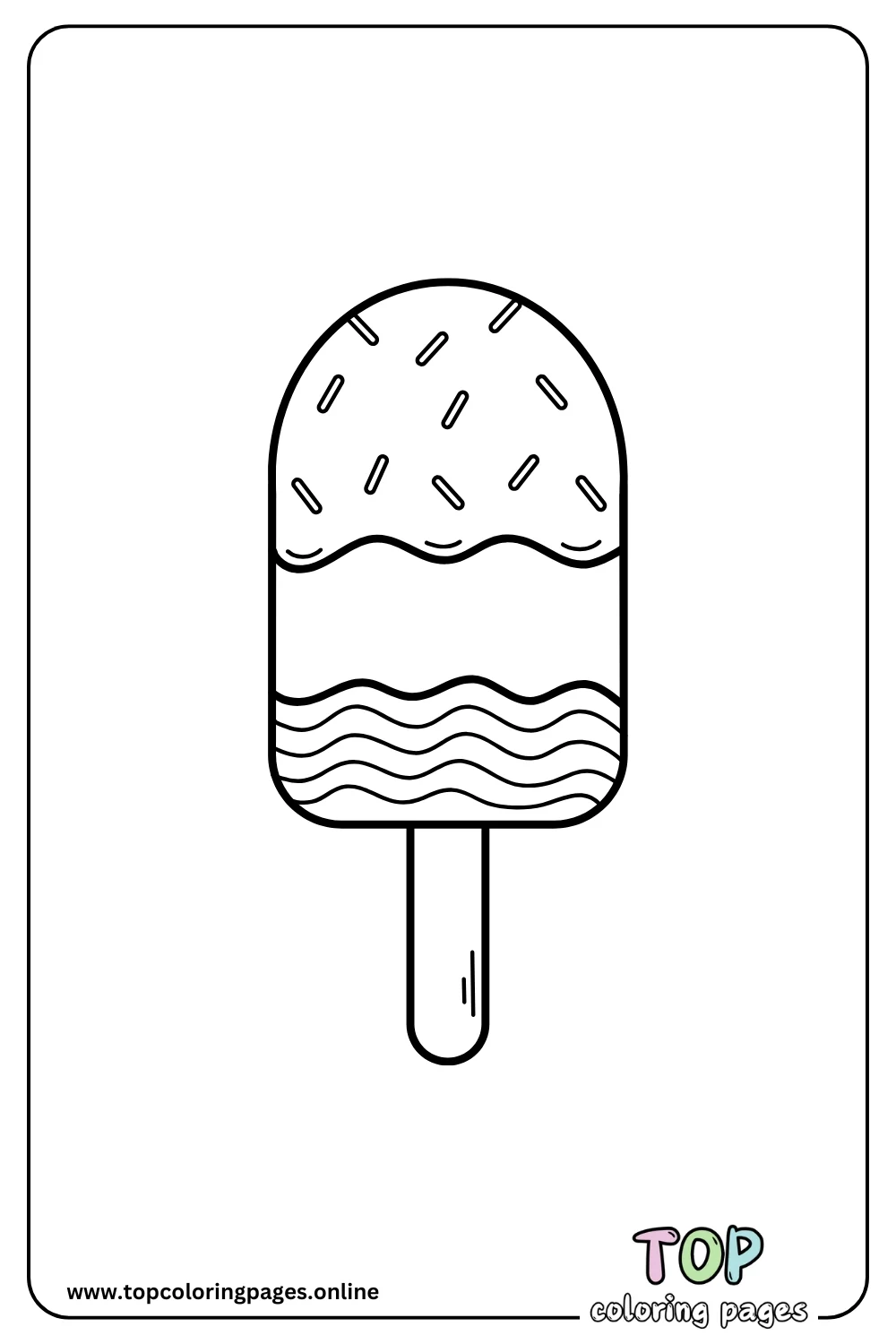 Ice Cream Popsicle Coloring Page