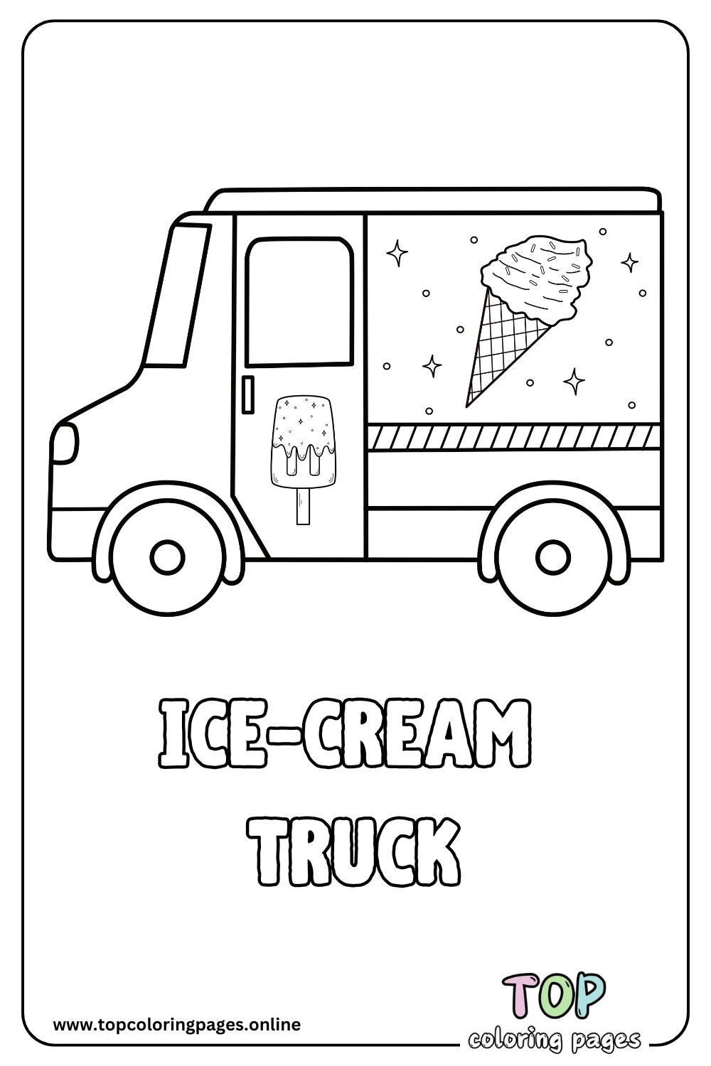 Ice Cream Truck Coloring Page