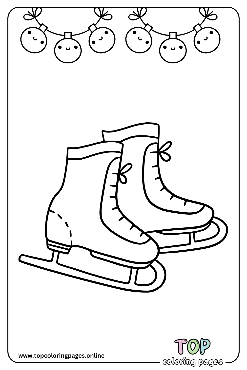 Ice Skates Coloring Page