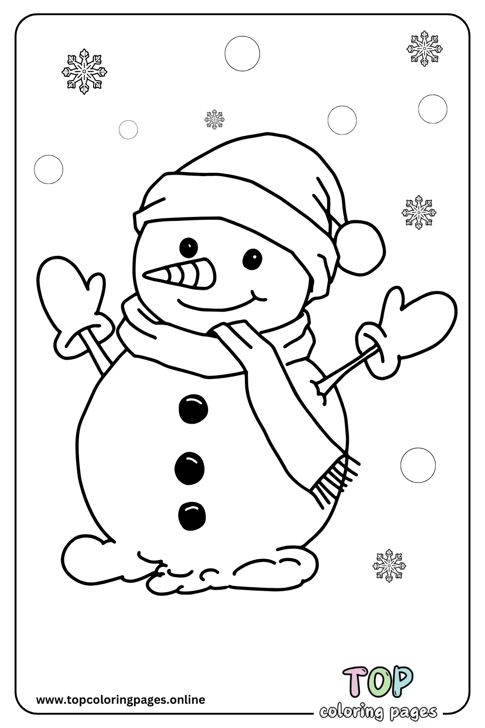 Snowman Winter Coloring Page