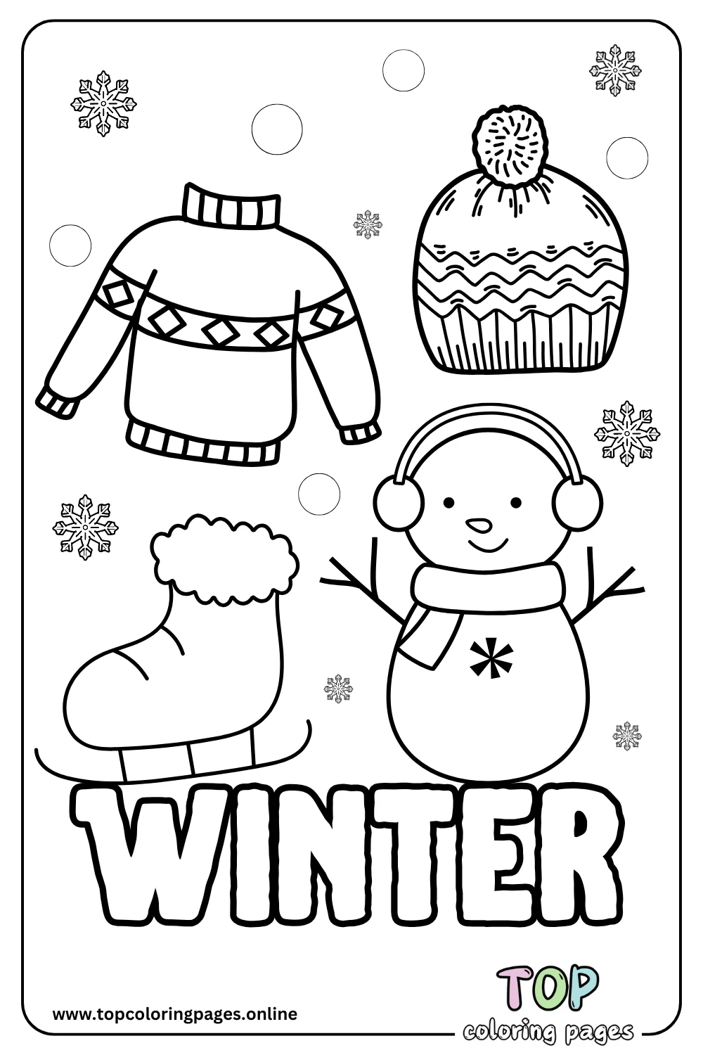 Winter Friends Coloring Page