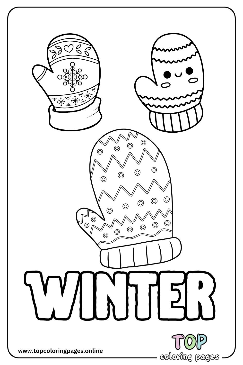 Winter Mittens Coloring Page