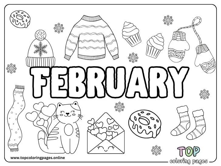 Adorable February Coloring Pages