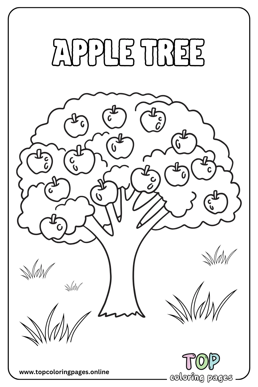 Beautiful Apple Tree Coloring Page