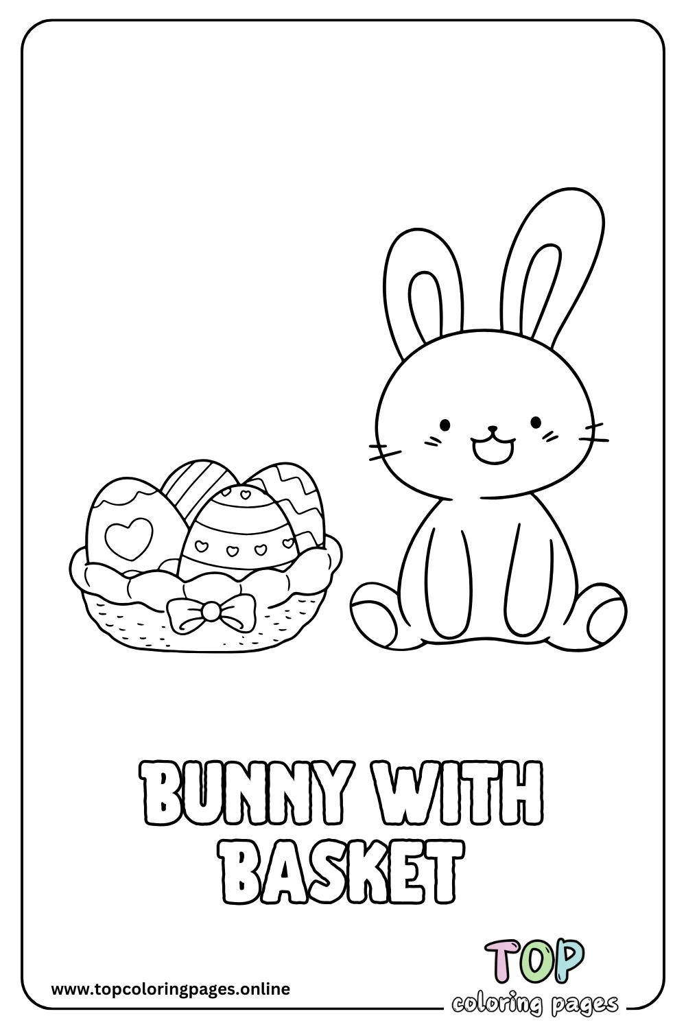 Bunny with Basket Coloring Page