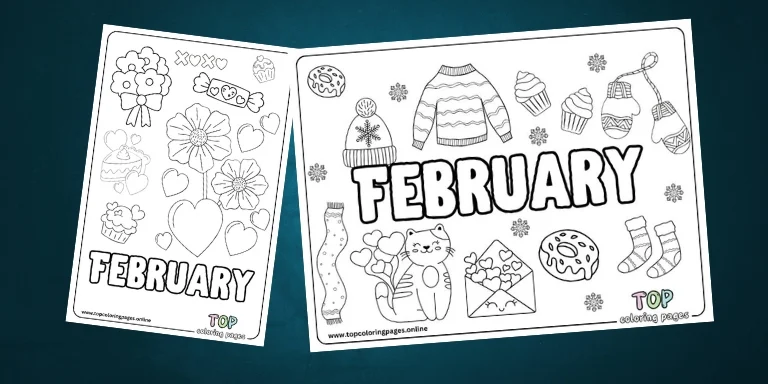 Cute & Adorable February Coloring Pages 2025