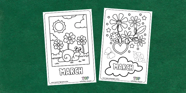 Cute & Adorable March Coloring Pages