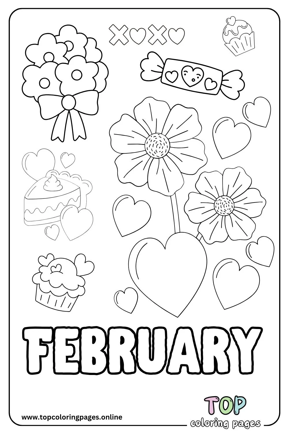 Cute February Coloring Pages