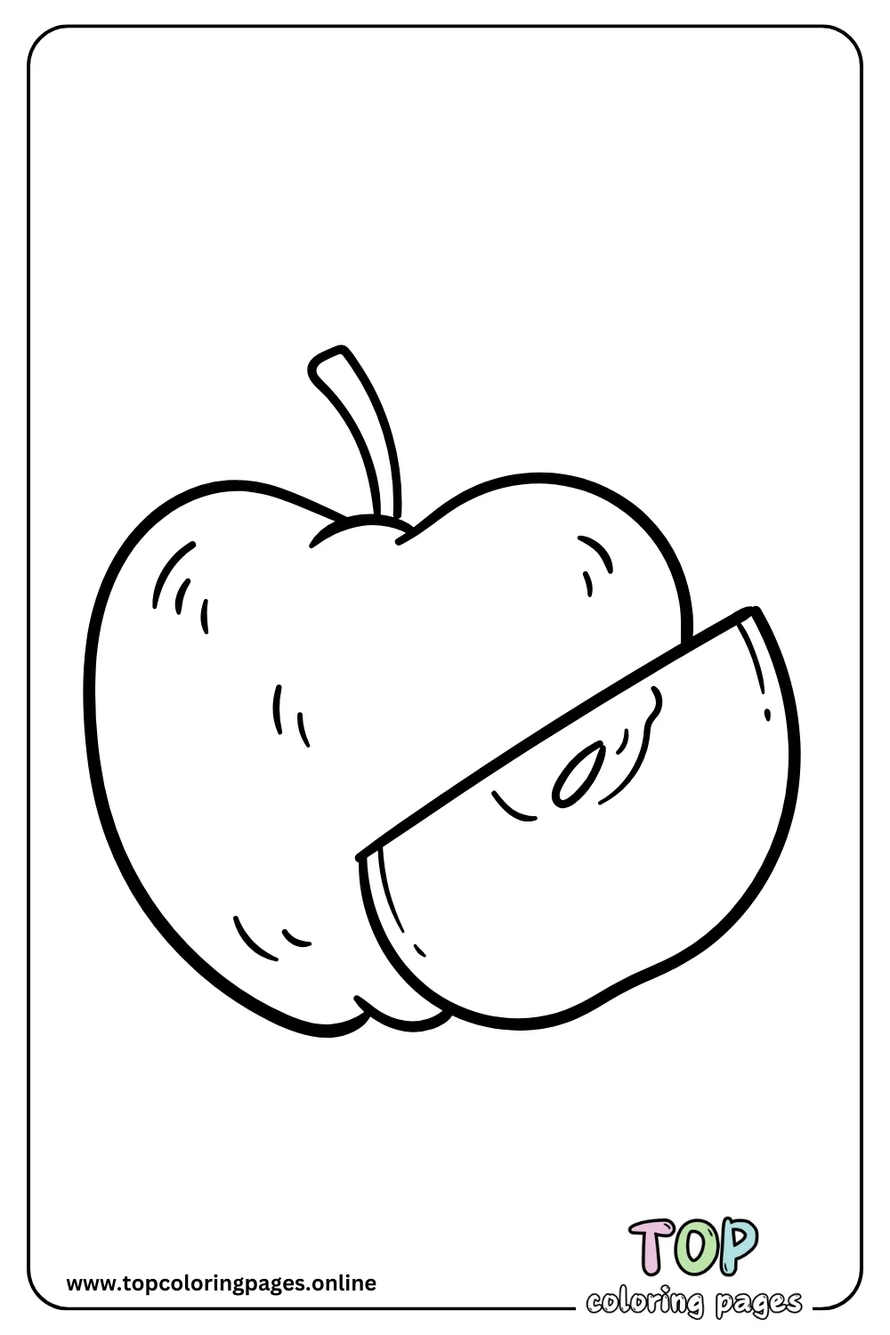 Delightful Apple Slice Coloring Design