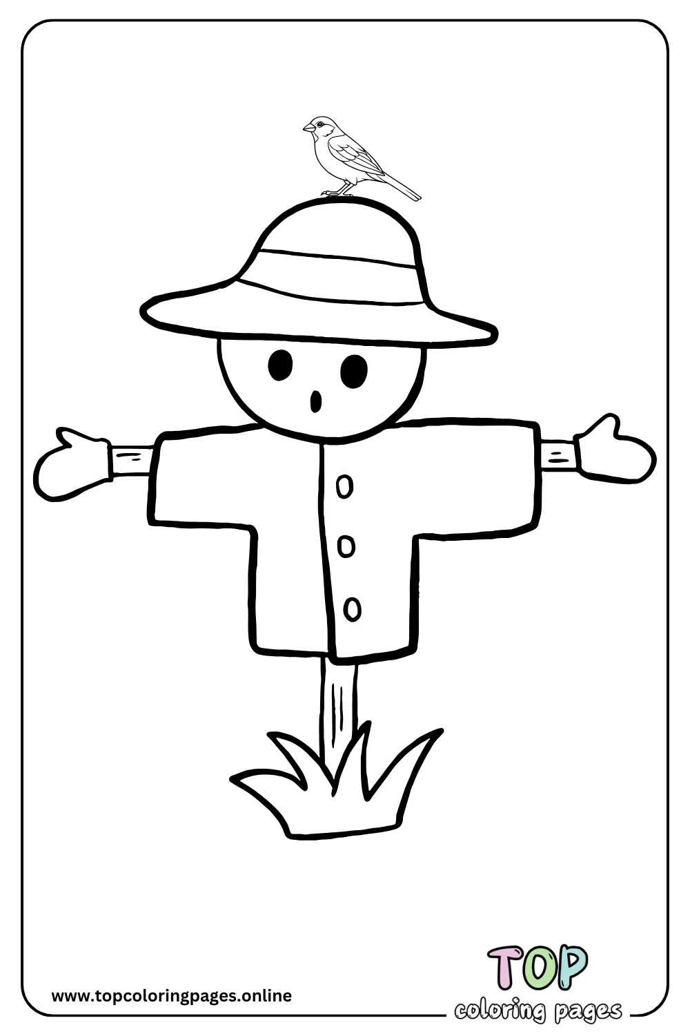 Fall Scarecrow Coloring Sheet