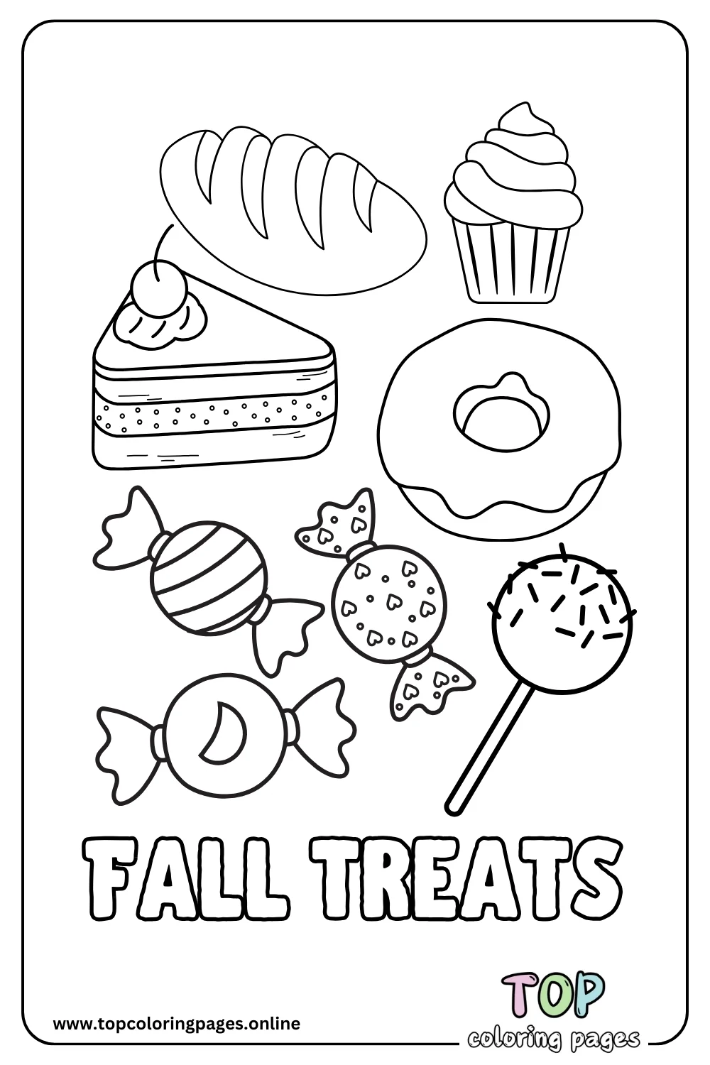 Fall Treats Coloring Page