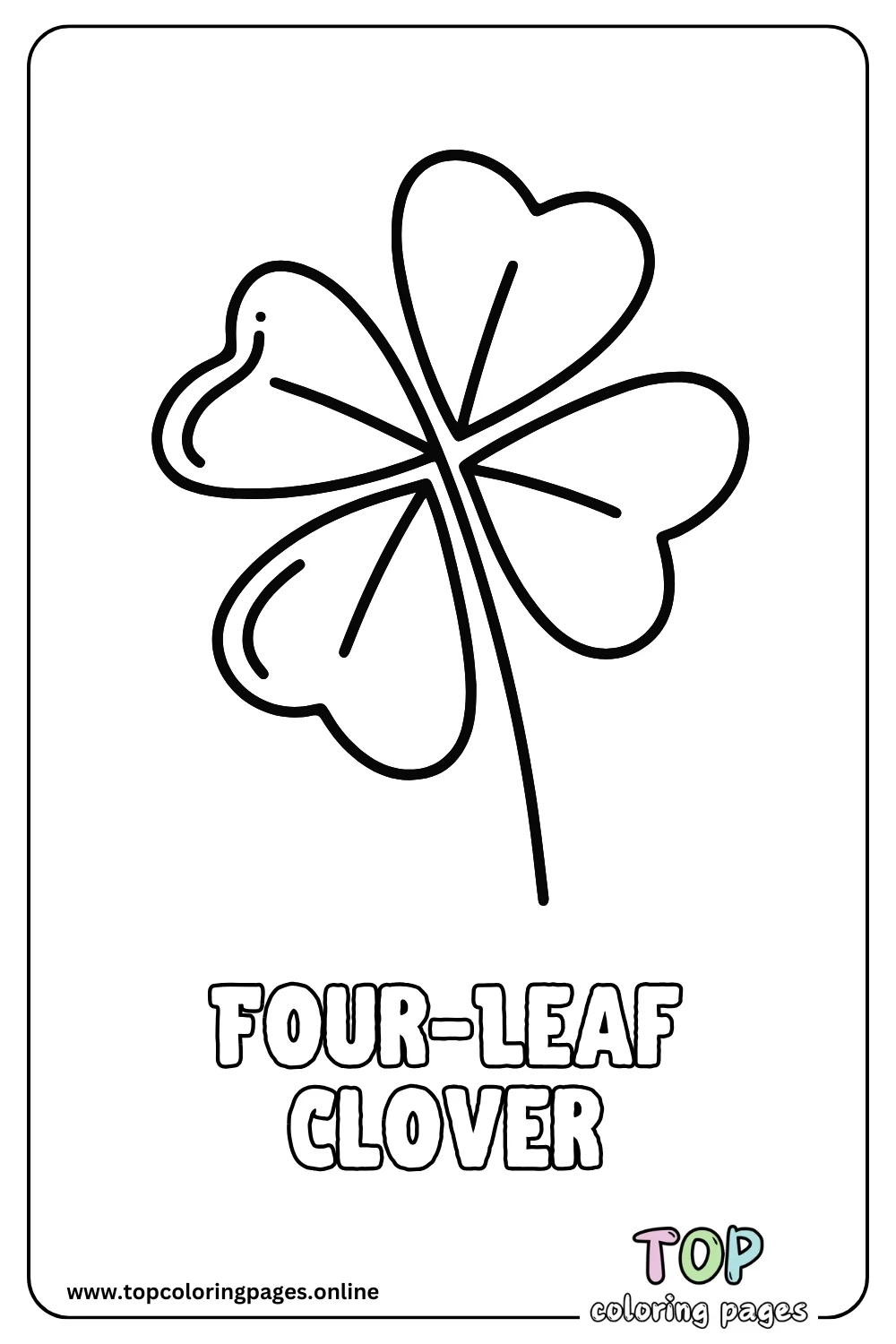 Four-Leaf Clover Coloring Page