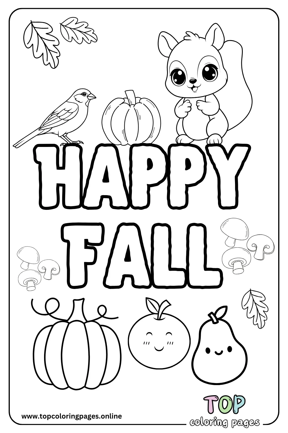 Full Page Fall Coloring Page