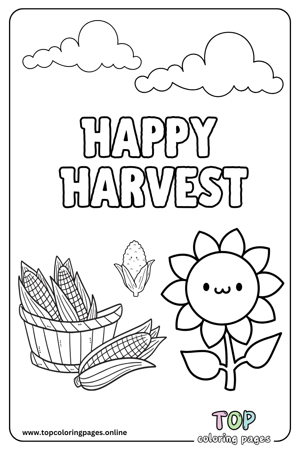 Happy Harvest Coloring Sheet