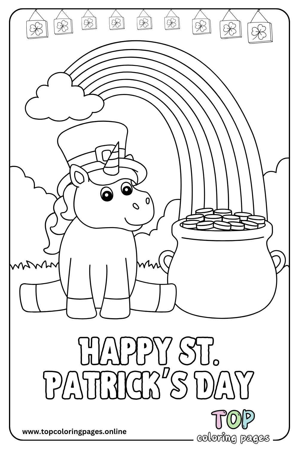 Happy St. Patrick’s Day Coloring Page