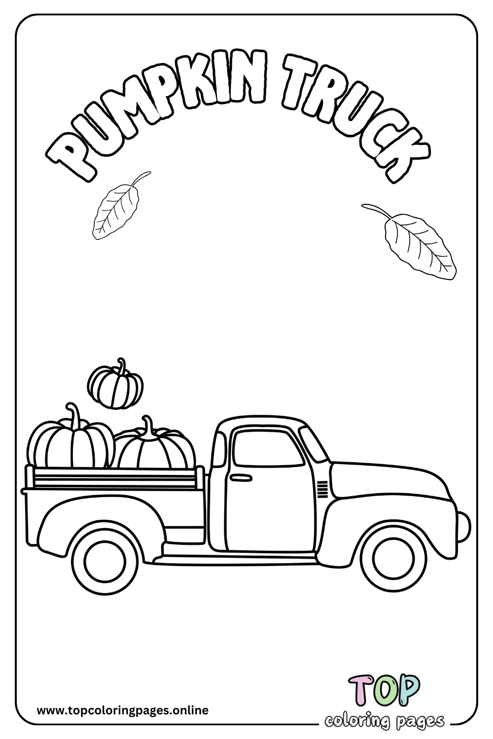 It’s Fall Y’all: Pumpkin Truck Coloring Page