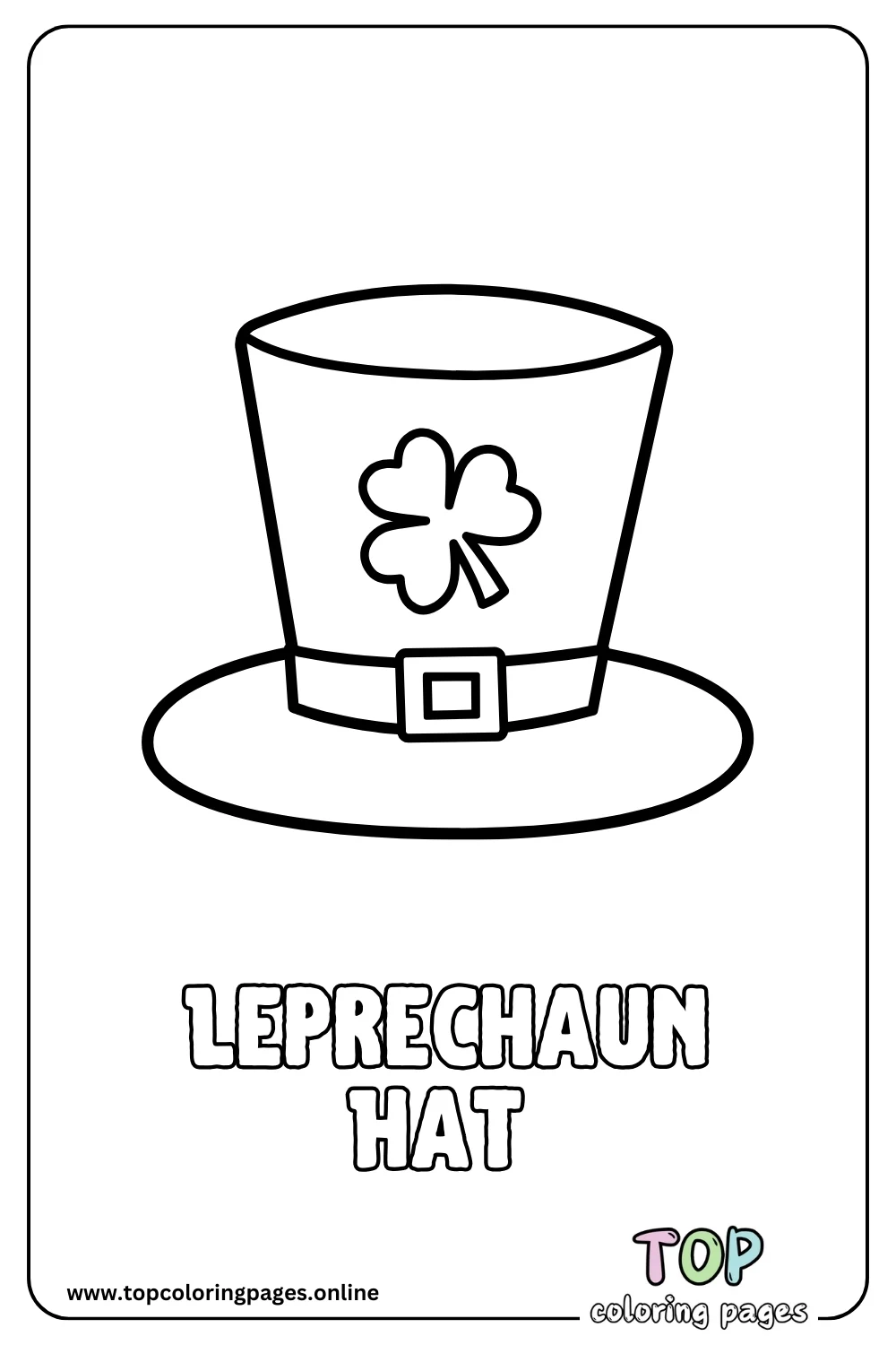 Leprechaun Hat Coloring Page