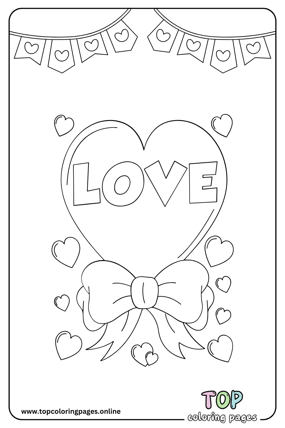 Love Valentine’s Day Coloring Page