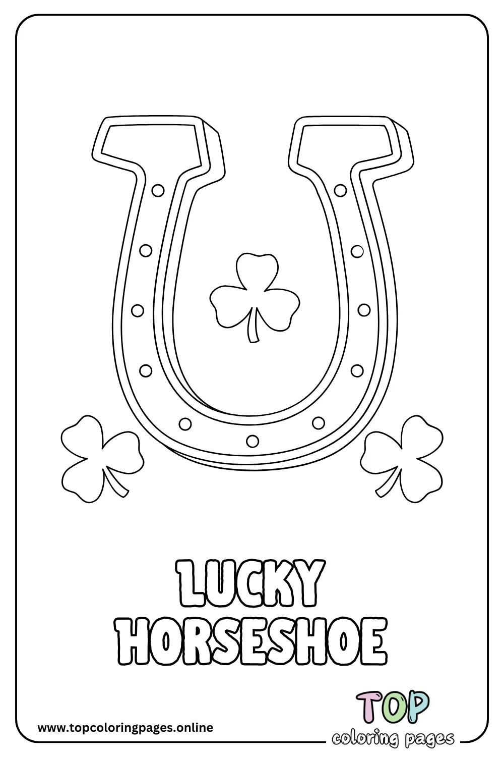 Lucky Horseshoe Coloring Page