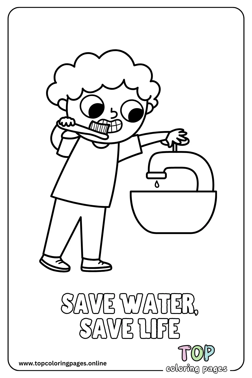 Save Water, Save Life Coloring Page