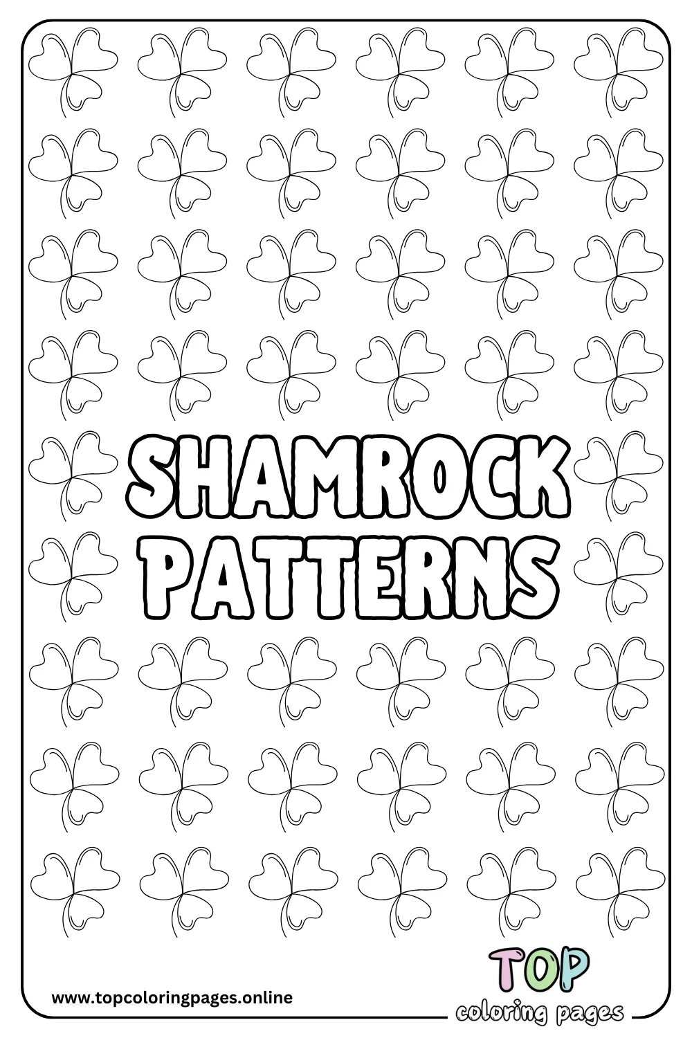 Shamrock Patterns Coloring Page