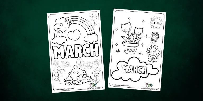 Simple & Best March Coloring Pages