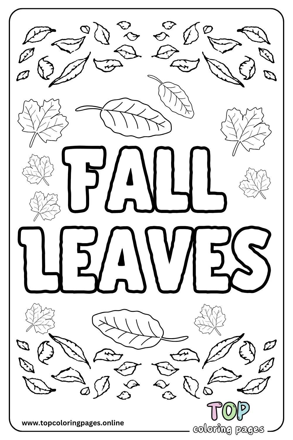 Simple Fall Leaves Coloring Sheet