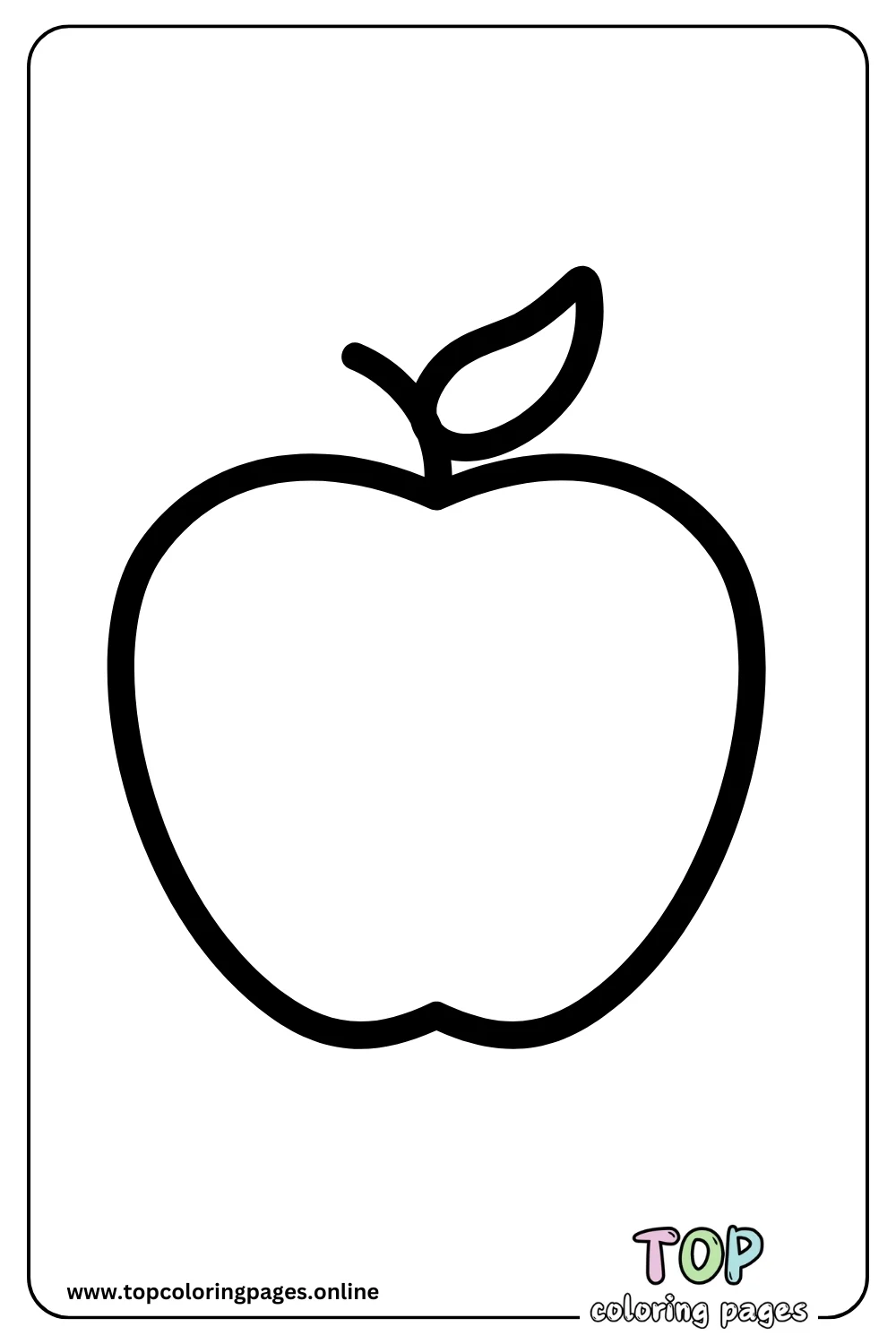 Simple Outline of a Fresh Apple