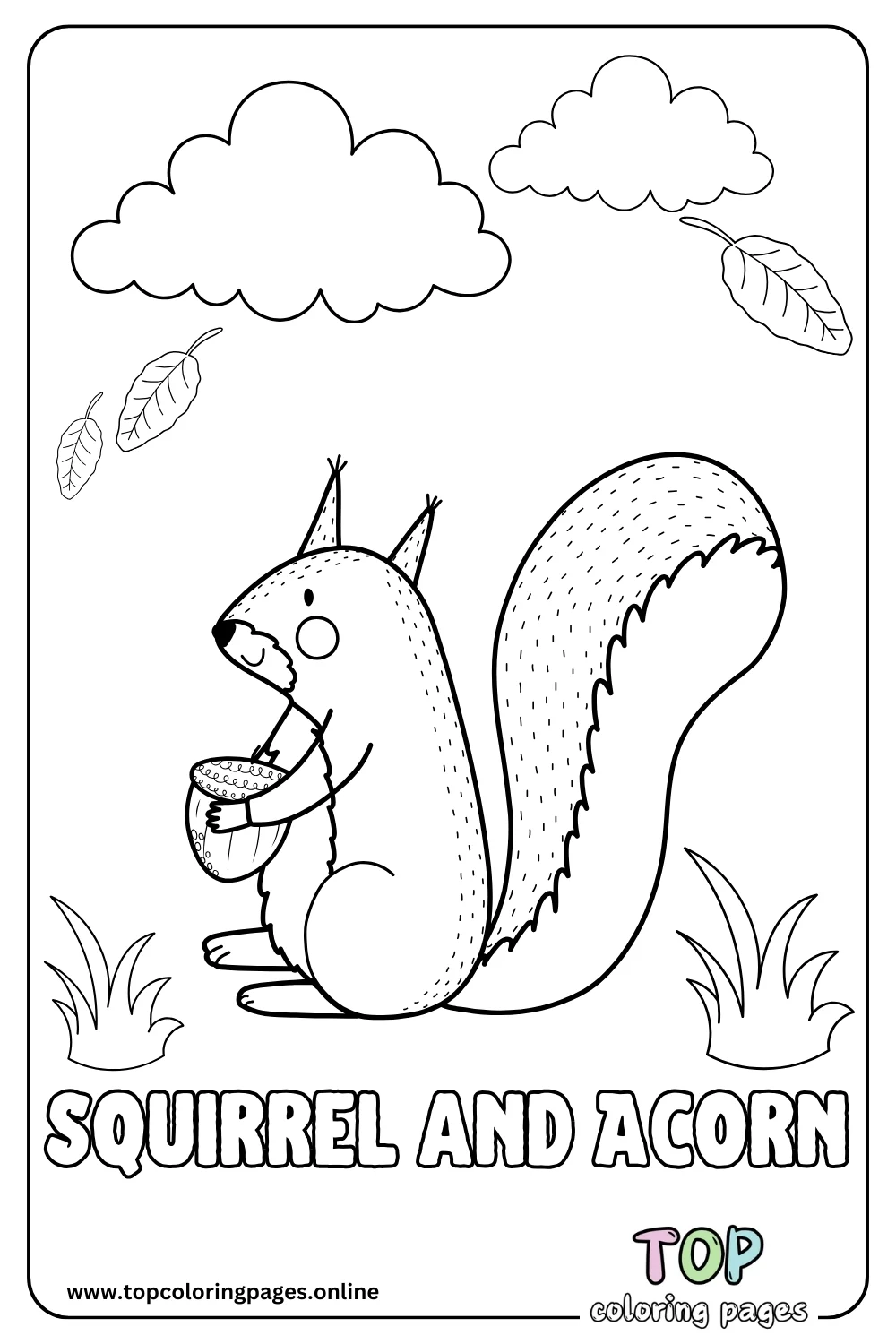 Squirrel and Acorn Fall Scene