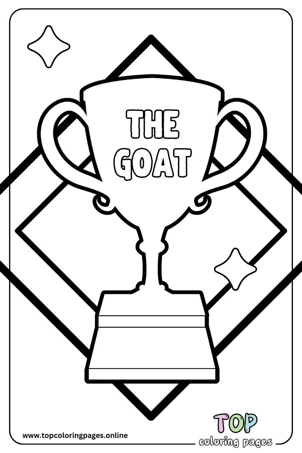 The GOAT Trophy Coloring Page