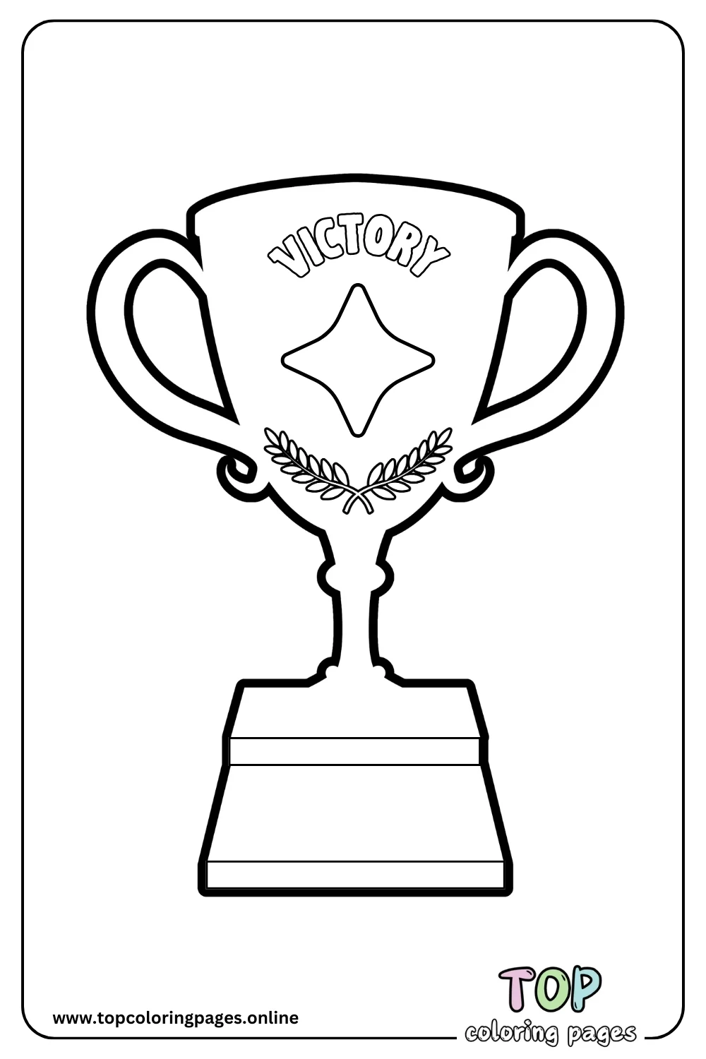 “Victory” Trophy Coloring Page